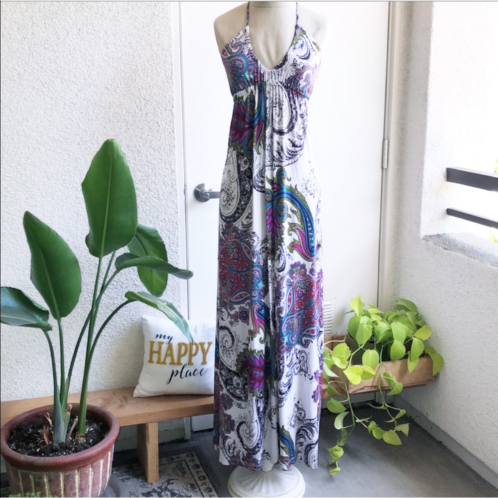 Veronica M Multicolor Paisley Maxi Dress